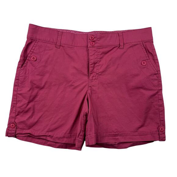 Gloria Vanderbilt Magenta Pink Cuffed‎ Shorts Size 14 - Picture 1 of 5